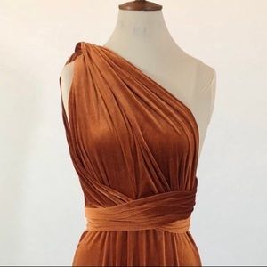 Velvet Copper Infinity Dress